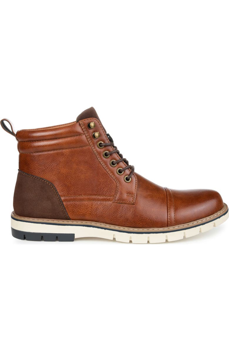 VANCE CO Lucien Vegan Leather Cap Toe Boot, Alternate, color, Brown