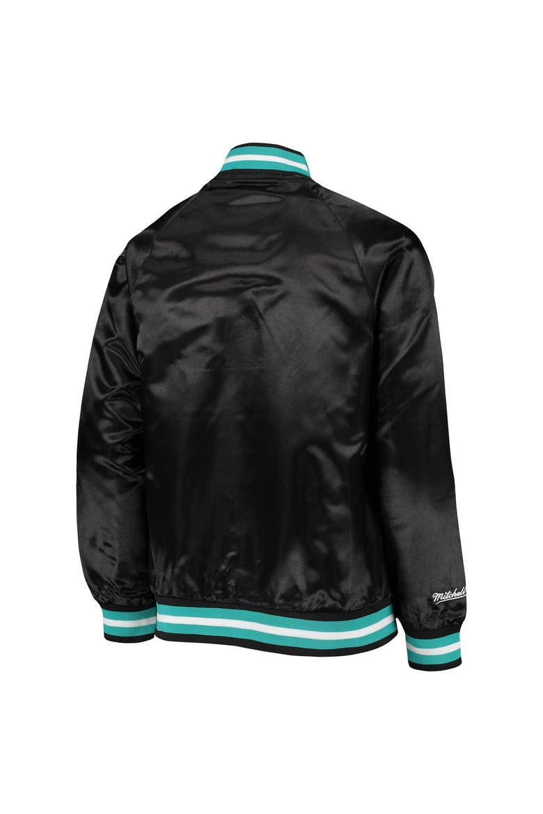 Youth Mitchell & Ness Black Vancouver Grizzlies Hardwood Classics Satin Raglan Full-Snap Jacket, Alternate, color, Black