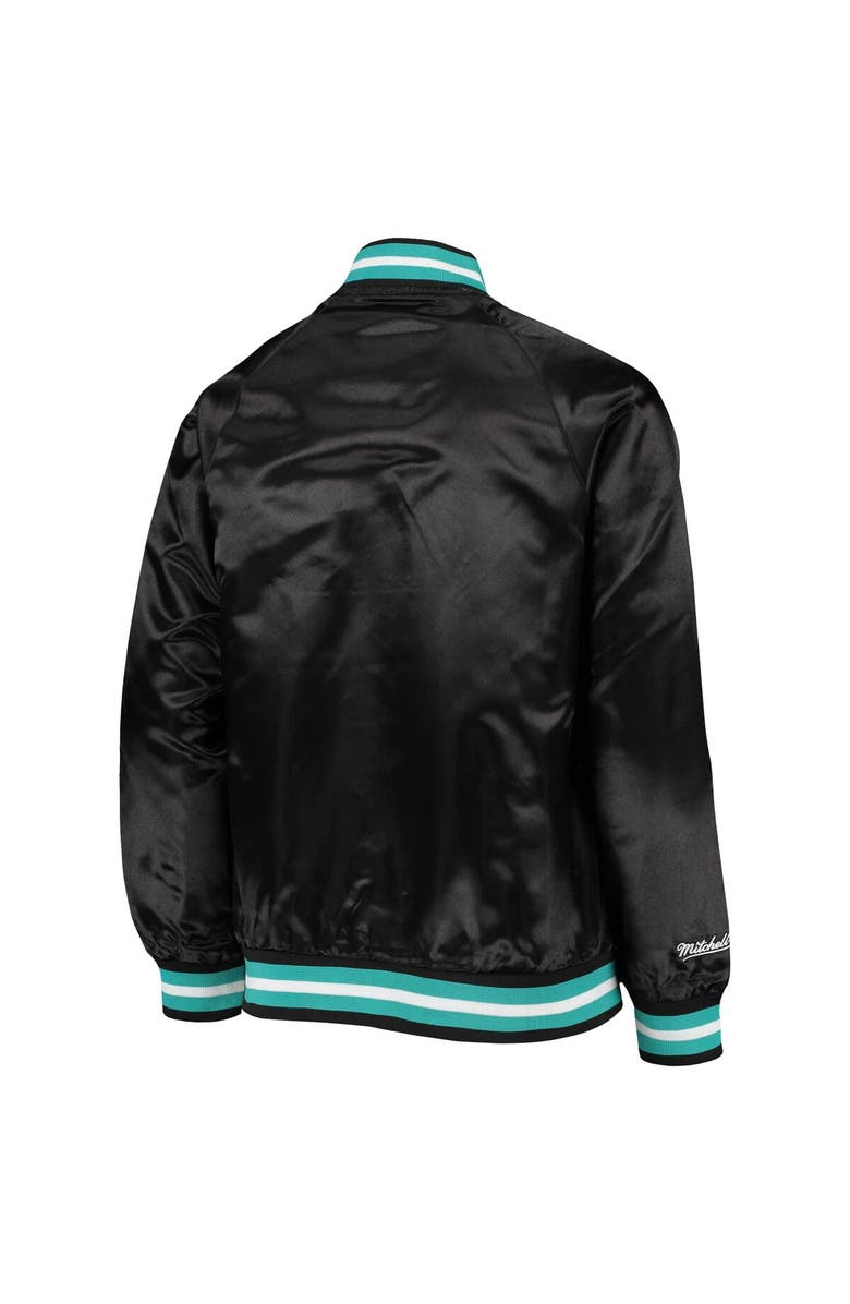 Mitchell & Ness Youth Mitchell & Ness Black Vancouver Grizzlies Hardwood Classics Satin Raglan Full-Snap Jacket, Alternate, color, Black