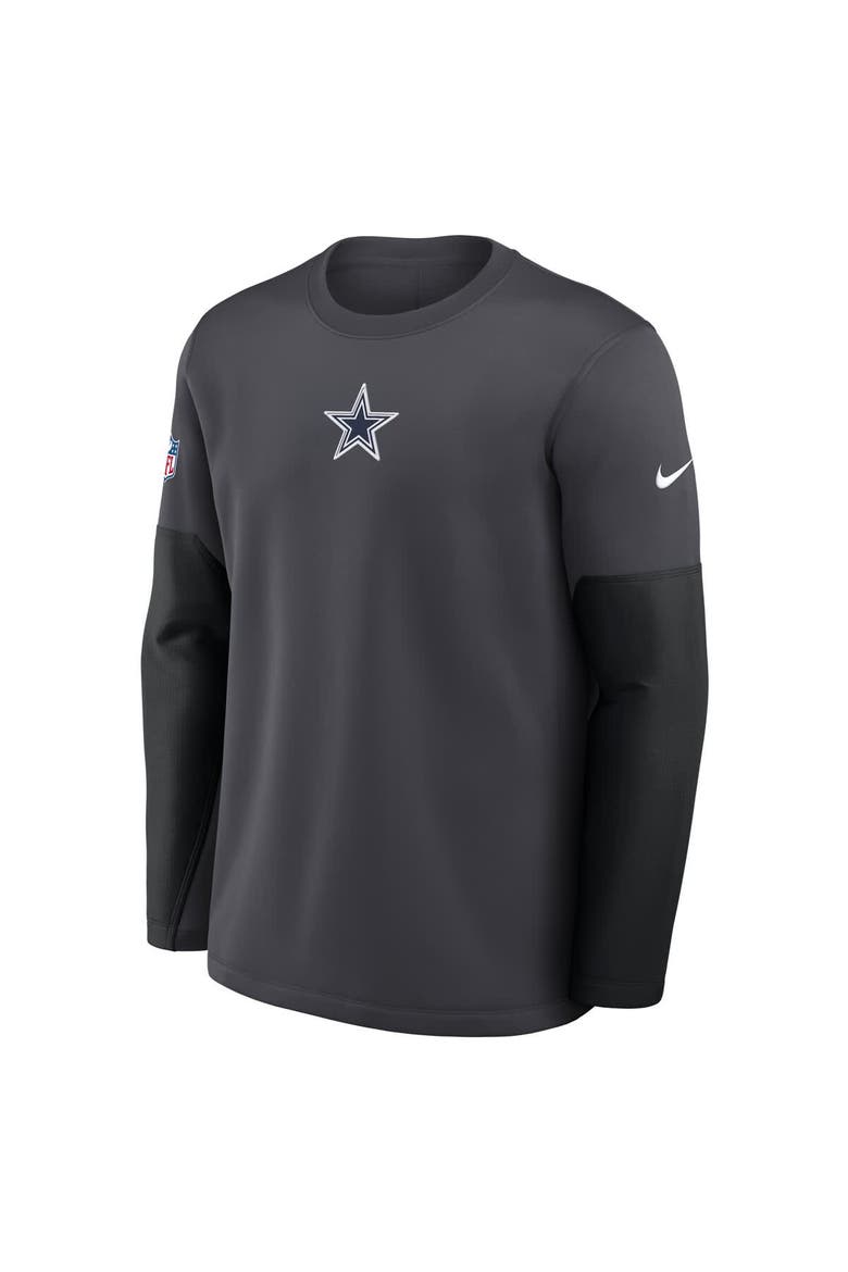 Men's Nike Anthracite Dallas Cowboys Sideline Coach Therma-FIT Long Sleeve T-Shirt, Alternate, color, Anthracite