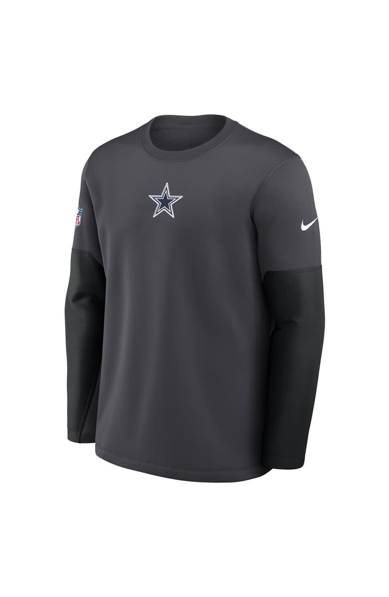 Nike Men's Nike Anthracite Dallas Cowboys Sideline Coach Therma-FIT Long Sleeve T-Shirt, Alternate, color, Anthracite