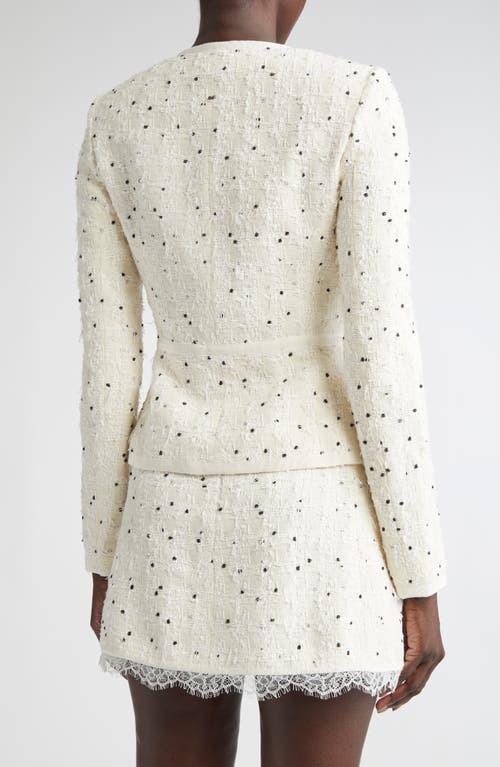 Giambattista Valli Polka Dot Tweed Jacket In White