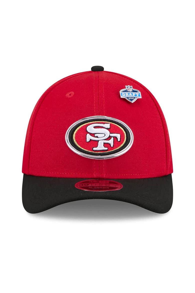 Men's New Era  Scarlet/Black San Francisco 49ers 2026 NFL Draft 39THIRTY M-Crown Flex Hat, Alternate, color, Scarlet