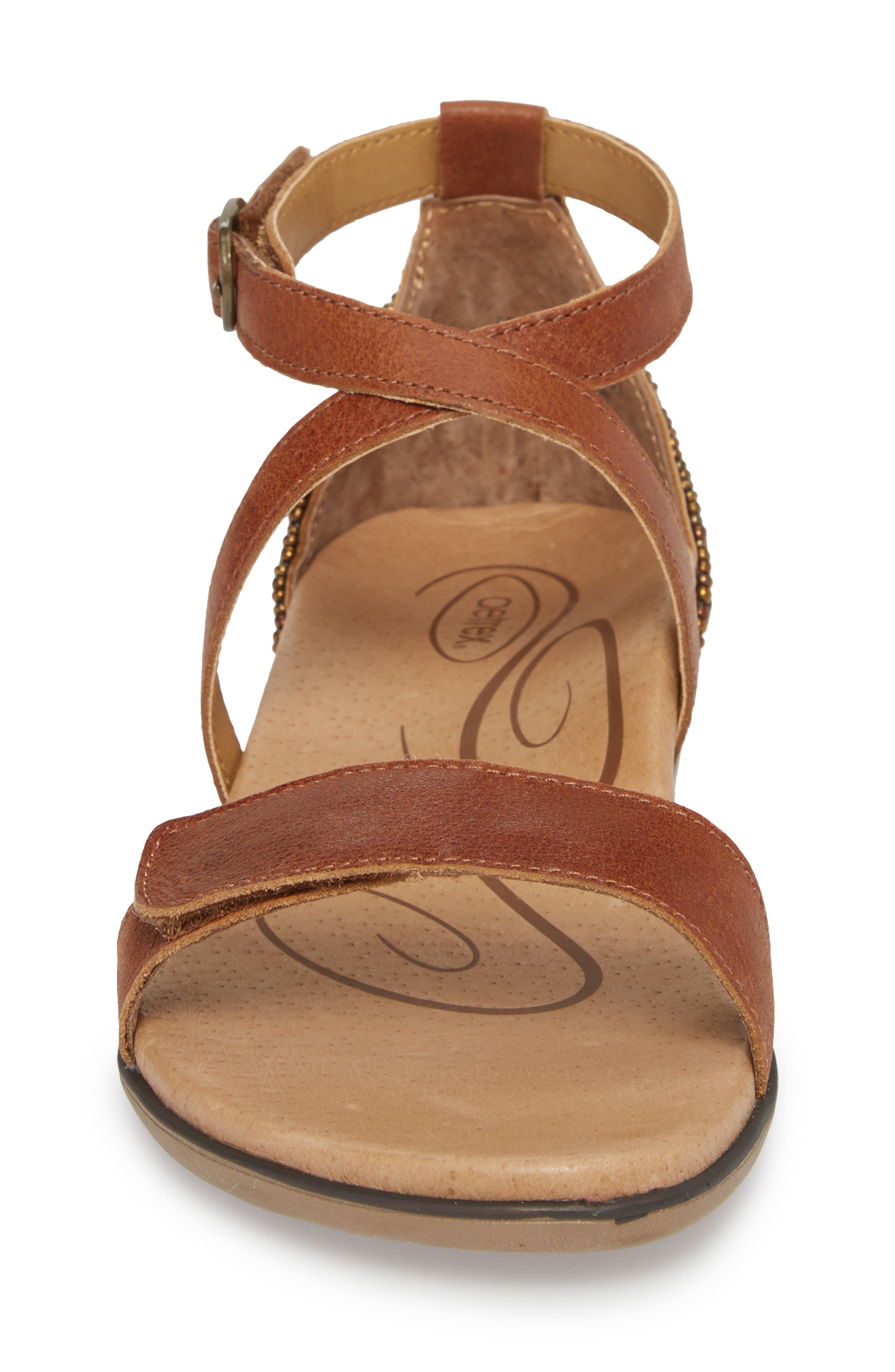 Aetrex Brenda Embellished Cross Strap Sandal, Alternate, color, 