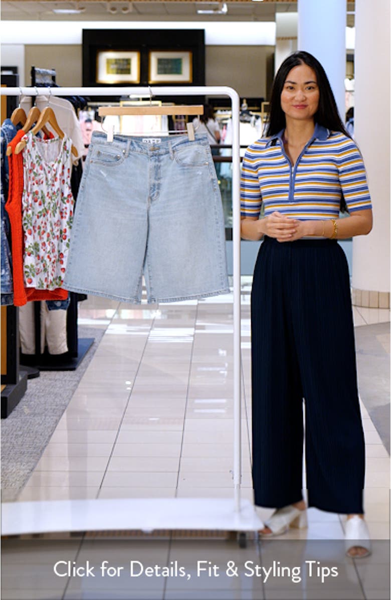 Cruiser Distressed Denim Bermuda Shorts, sales video thumbnail