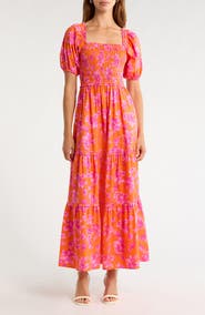 SUGARLIPS Cala Floral Tiered Cotton Maxi Dress