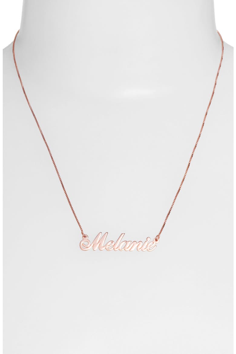 Personalized Nameplate Necklace, Alternate, color, ROSE GOLD PLATED