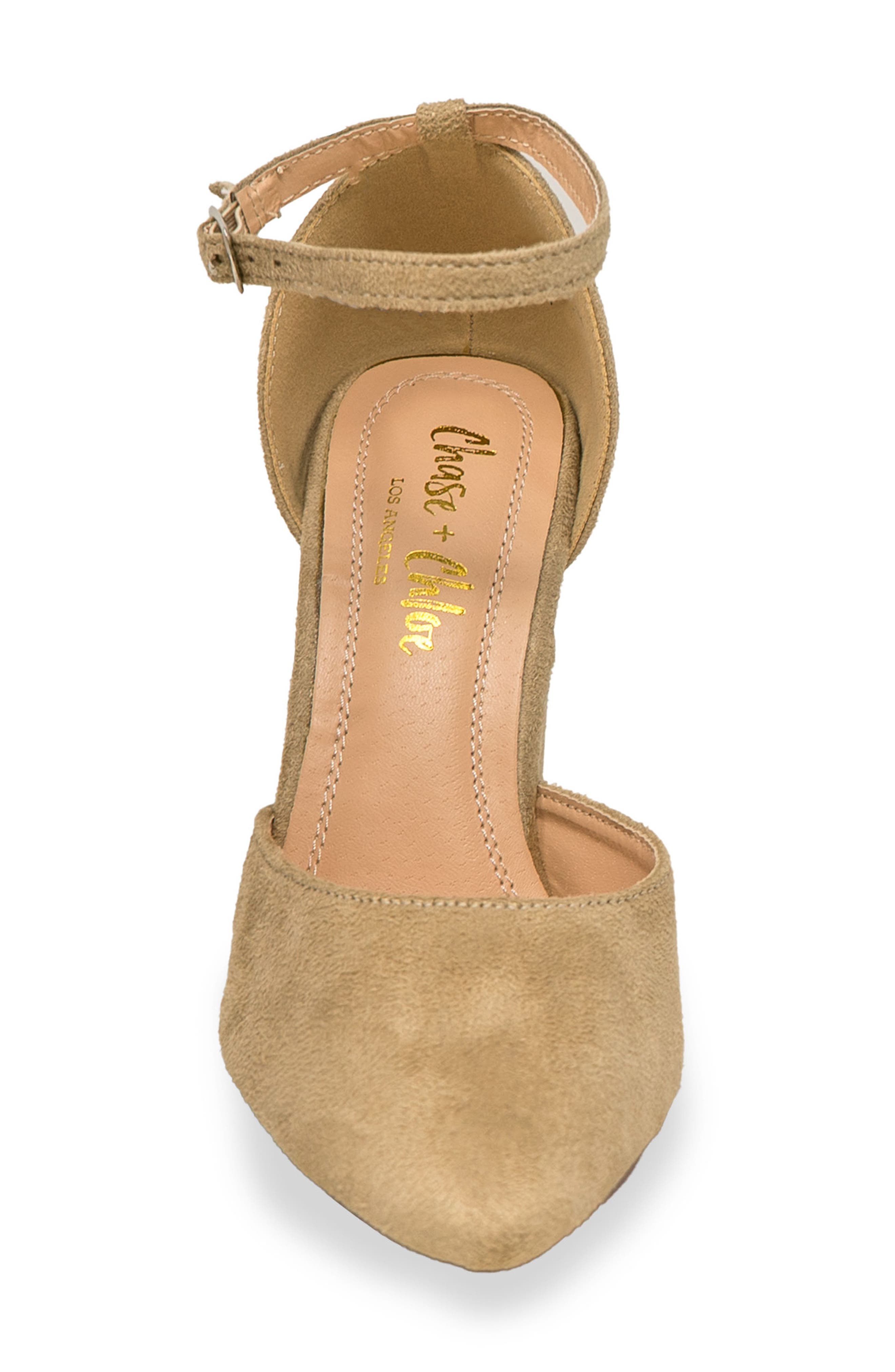 CHASE AND CHLOE Pointed Toe Pump, Alternate, color, Beige Suede