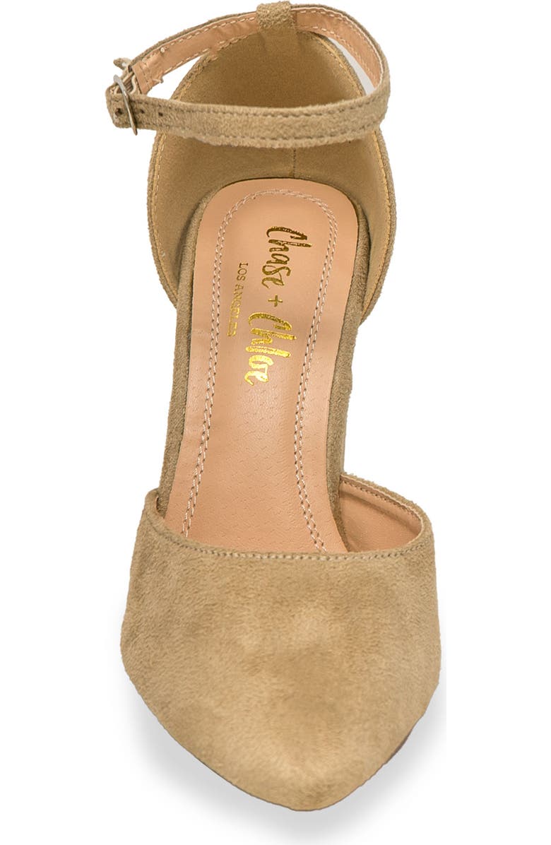 CHASE AND CHLOE Pointed Toe Pump, Alternate, color, Beige Suede