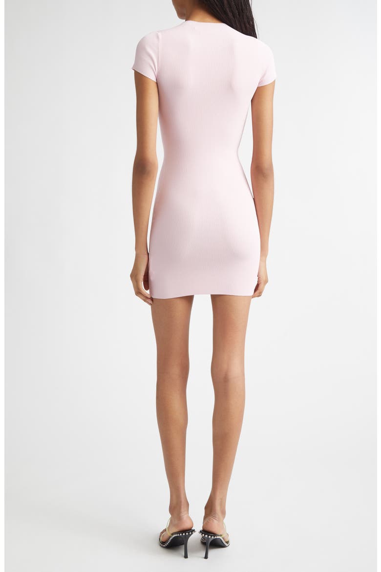 Logo Jacquard Rib Mini Sweater Dress, Alternate, color, LIGHT PINK