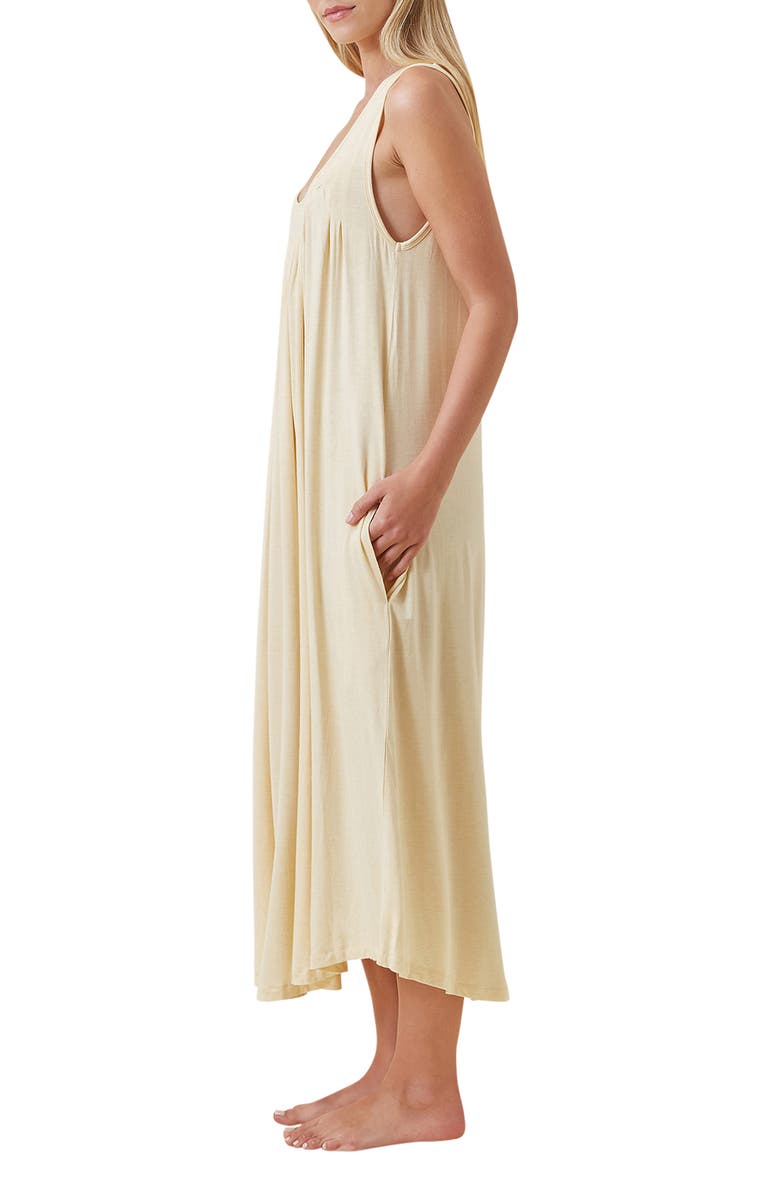 Papinelle Kate Pleated Nightgown, Alternate, color, Lemon Cream