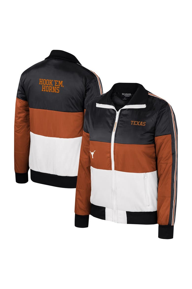 Women's The Wild Collective Texas Orange Texas Longhorns Color-Block Puffer Full-Zip Jacket, Main, color, Burnt Orange