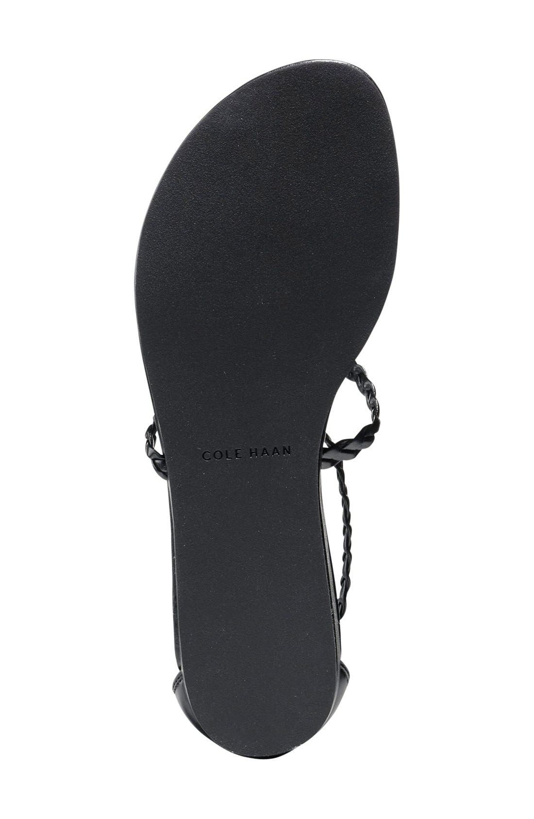 'Abbe' Sandal, Alternate, color, BLACK/ WHITE LEATHER