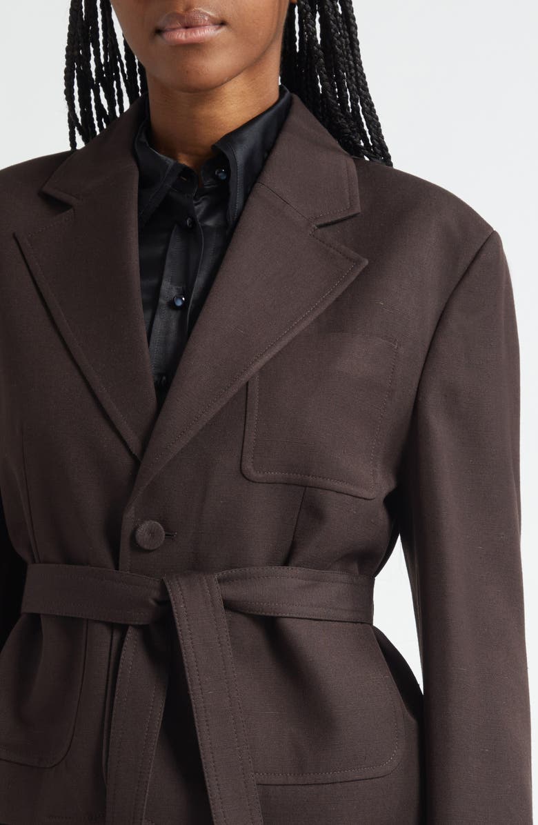 JW Anderson Crop Tailored Jacket, Alternate, color, Dark Brown