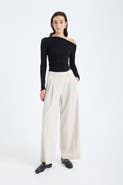 Monlicia Liora Double-Pleated High-Waist Palazzo Trousers