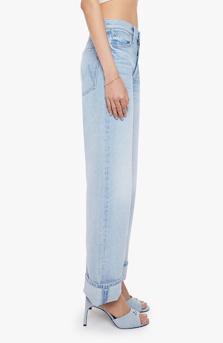 MOTHER The Dodger Button Hover Cuff Wide Leg Jeans, Alternate, color, I Could Care Less