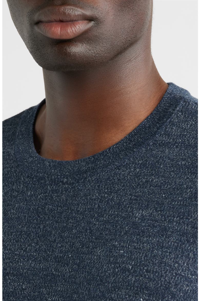 Linen & Cotton Short Sleeve Sweater Tee, Alternate, color, NAVY SAPPHIRE HEATHER