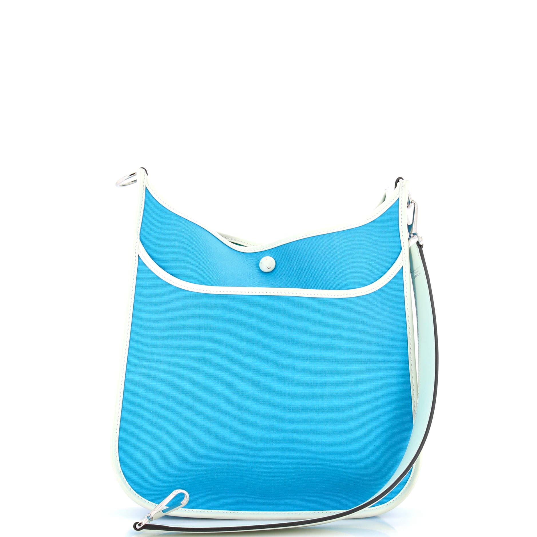 Pre-Owned Hermes Neo Evelyne Bag Toile and Leather PM, Alternate, color, Bleu Azteque