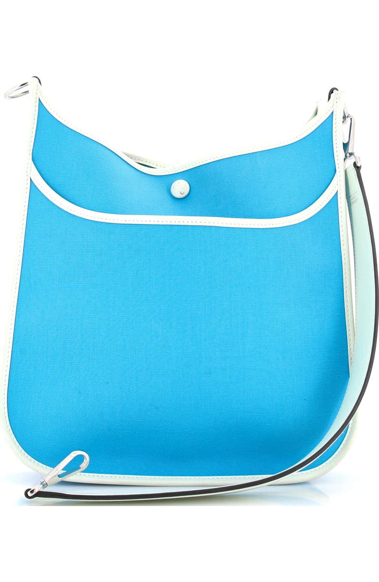 Pre-Owned Hermes Neo Evelyne Bag Toile and Leather PM, Alternate, color, Bleu Azteque