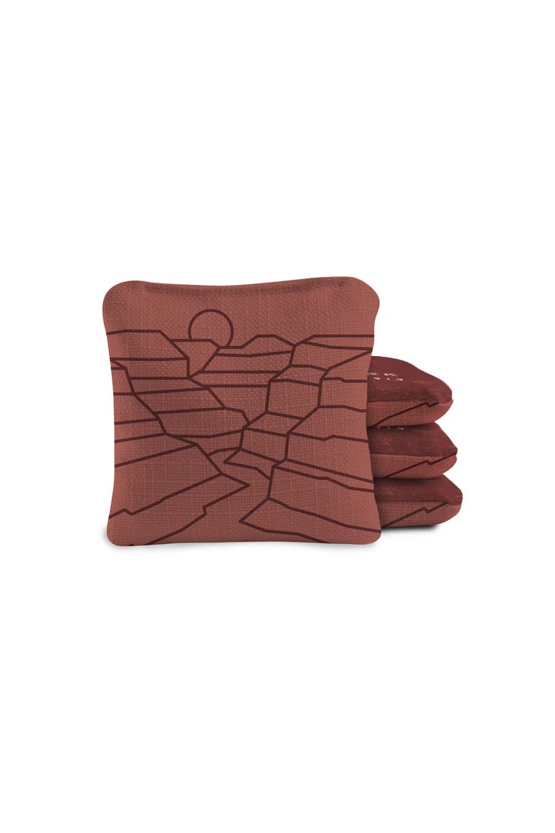 Durasuede + Turbo Polyglide Pilot Versacraft Cornhole Bags, Alternate, color, Grand Canyon / Red