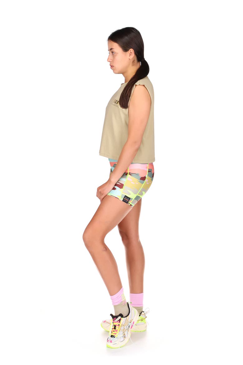 Longitude Camo High Waist Bike Shorts, Alternate, color, COLOUR CAMO PRINT