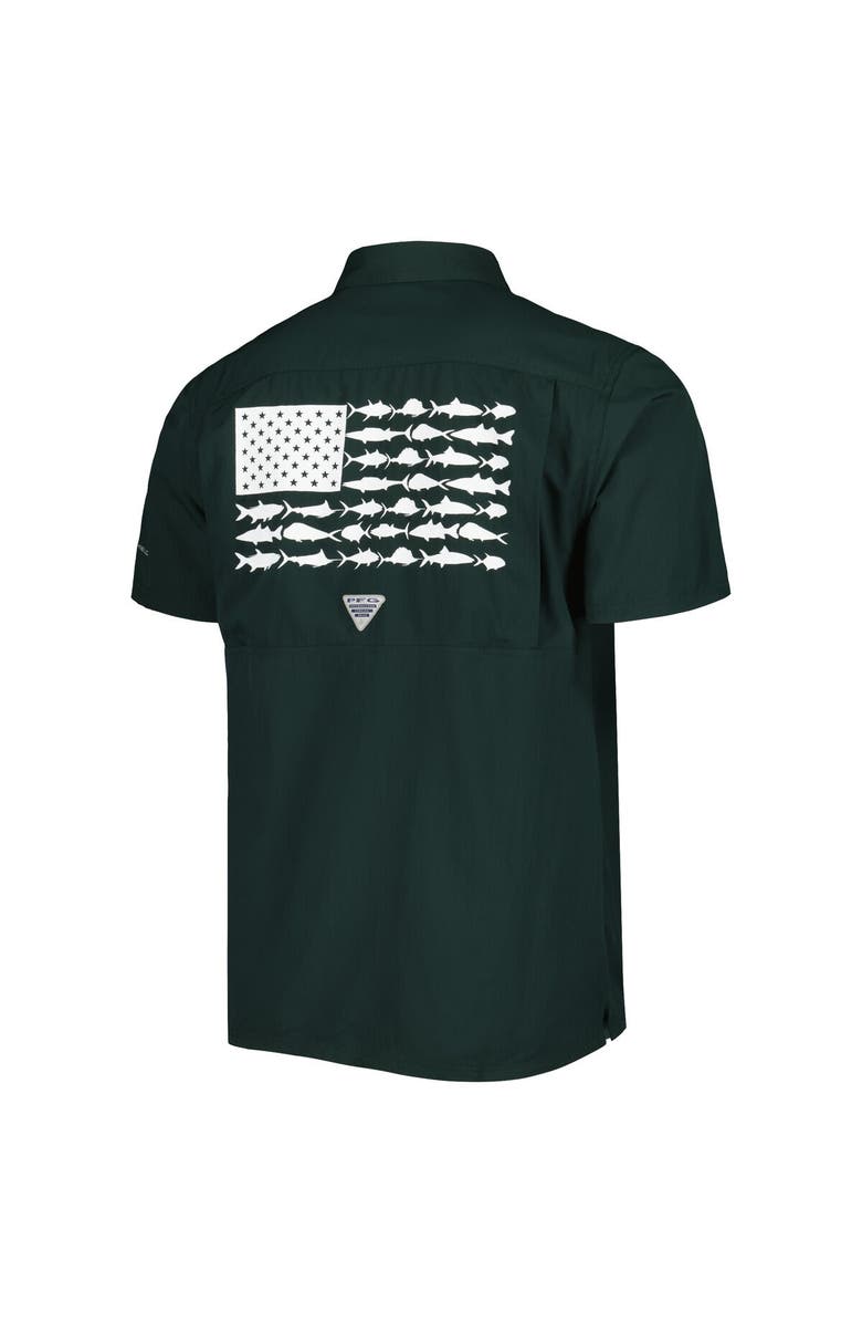 Columbia Men's Columbia PFG Green Michigan State Spartans Slack Tide Camp Button-Up Shirt, Alternate, color, 