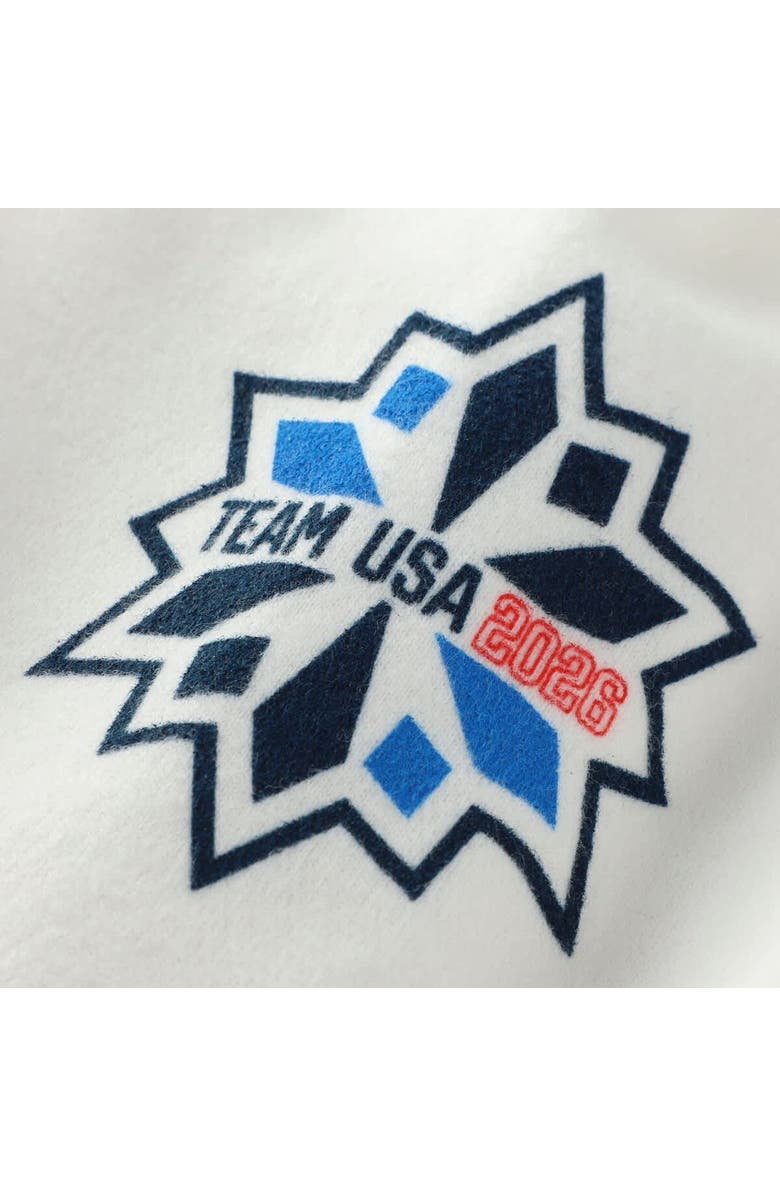 Outerstuff Women's White Team USA Flag & Patches Fleece Cropped Pullover Hoodie, Alternate, color, White