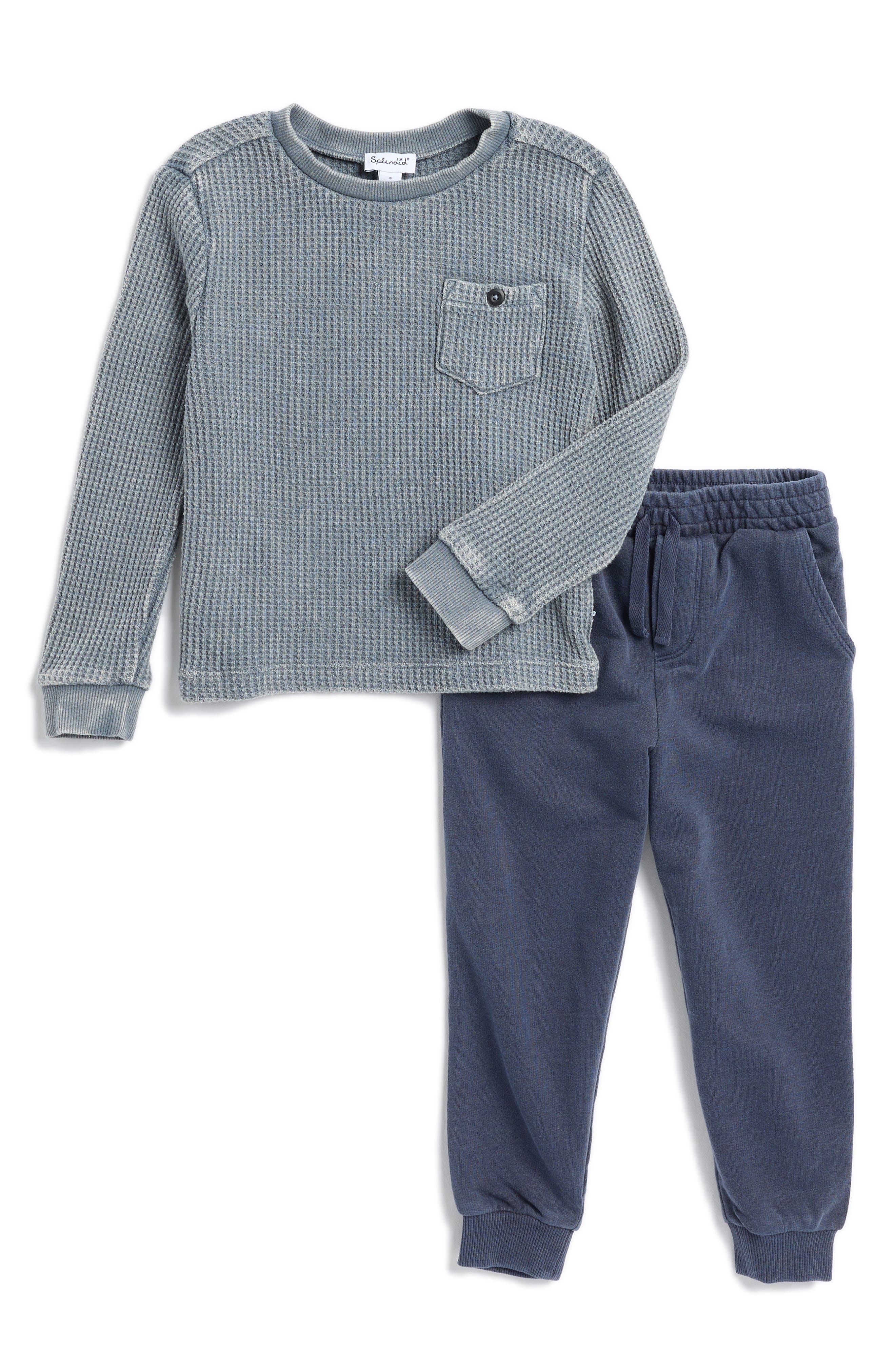 Splendid Kids' Chunky Thermal Long Sleeve & Joggers Set | Nordstromrack