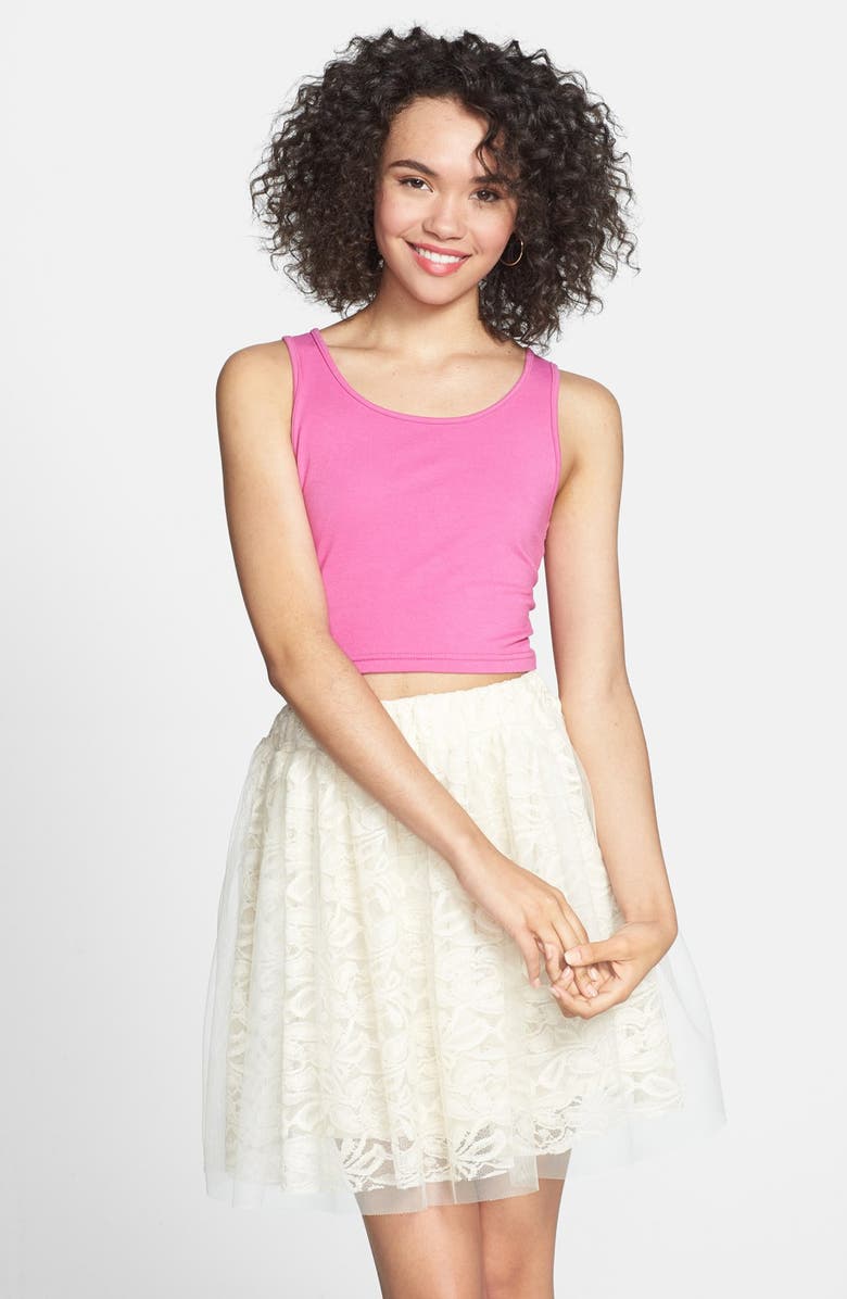 Haute Society Floral Embroidered Tulle Skirt, Main, color,