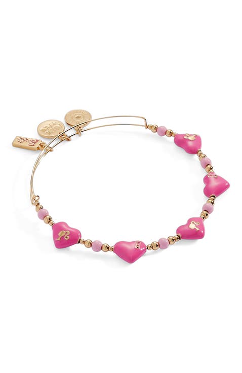 Barbie Logo Heart Beaded Bangle Bracelet