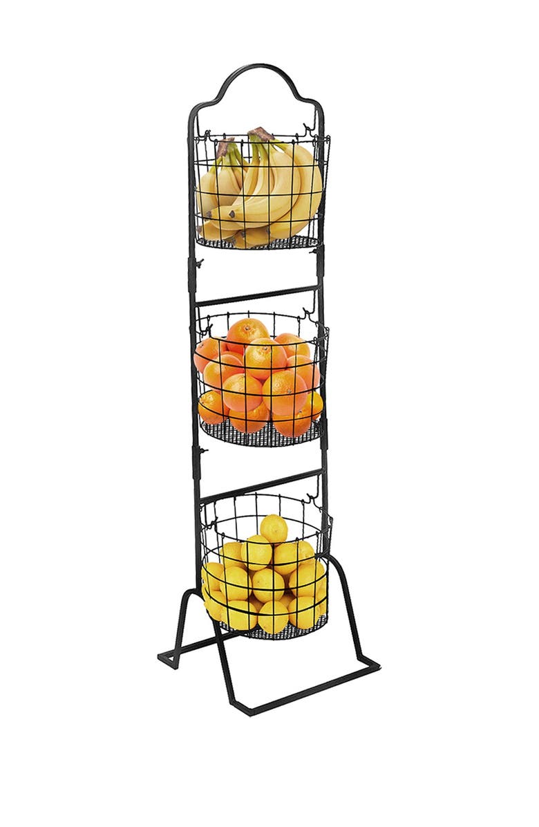 SORBUS Black 3 Tier Hanging Basket, Main, color,