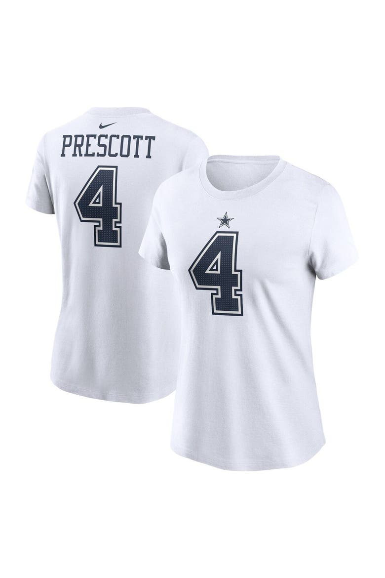 Women's Nike Dak Prescott White Dallas Cowboys Player Name & Number T-Shirt, Main, color, White