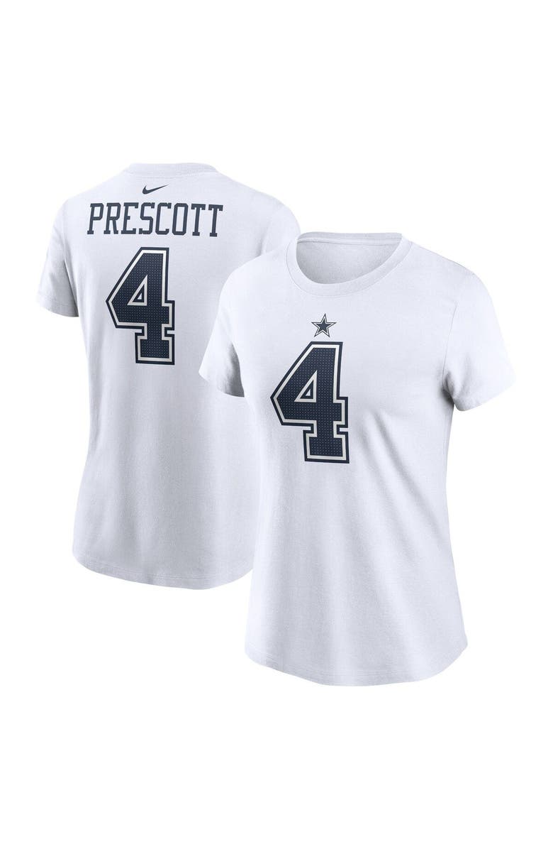 Nike Women's Nike Dak Prescott White Dallas Cowboys Player Name & Number T-Shirt, Main, color, White