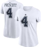 Nike Women's Nike Dak Prescott White Dallas Cowboys Player Name & Number T-Shirt