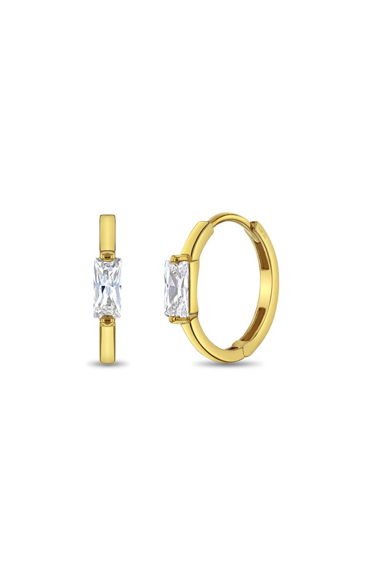 In Season Jewelry 14k Baguette Cut Huggie Earrings, Main, color, Gold