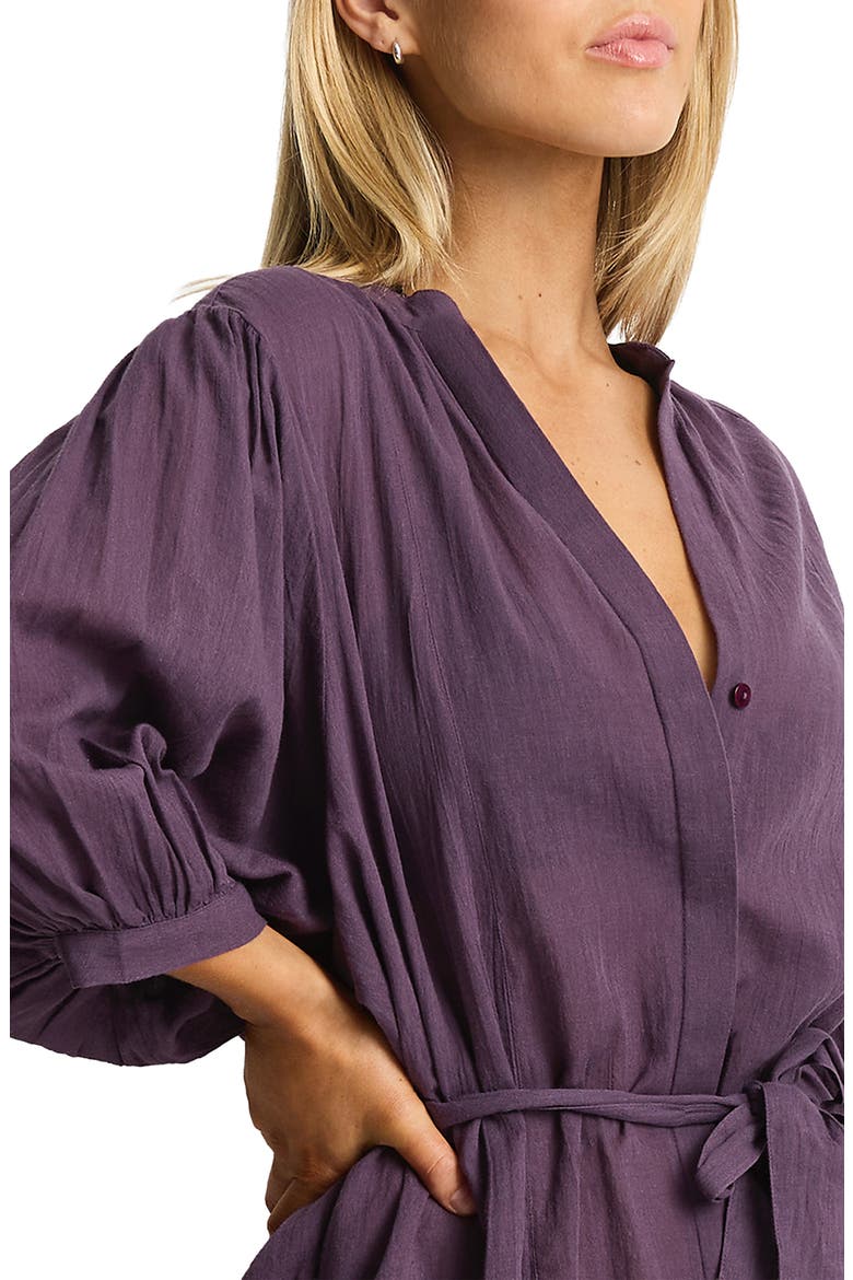 Boho Cover-Up Shirt, Alternate, color, BLACKBERRY
