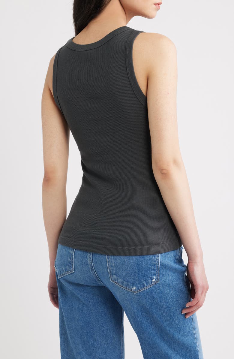 A.REN Julianna Cotton Rib Tank, Alternate, color, Washed Black