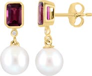 EFFY Gemstone & 7-8mm Freshwater Pearl Drop Earrings