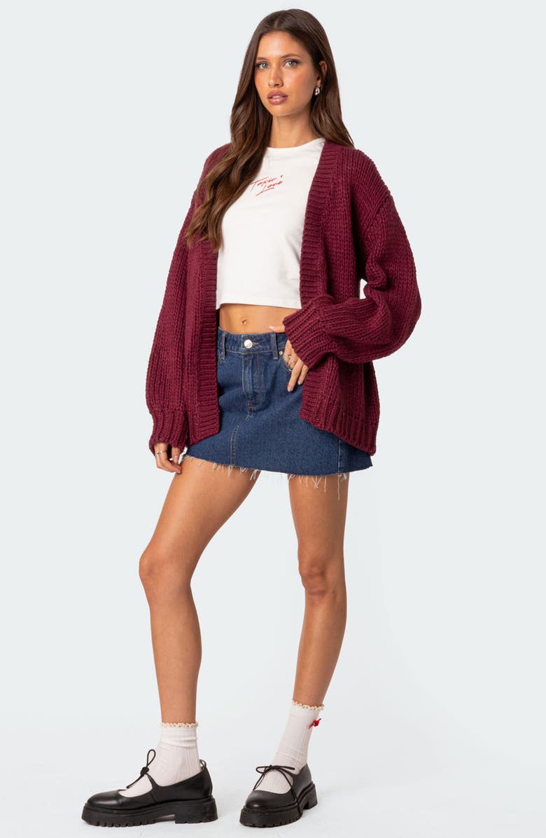 EDIKTED Anina Oversize Knit Cardigan, Alternate, color, 