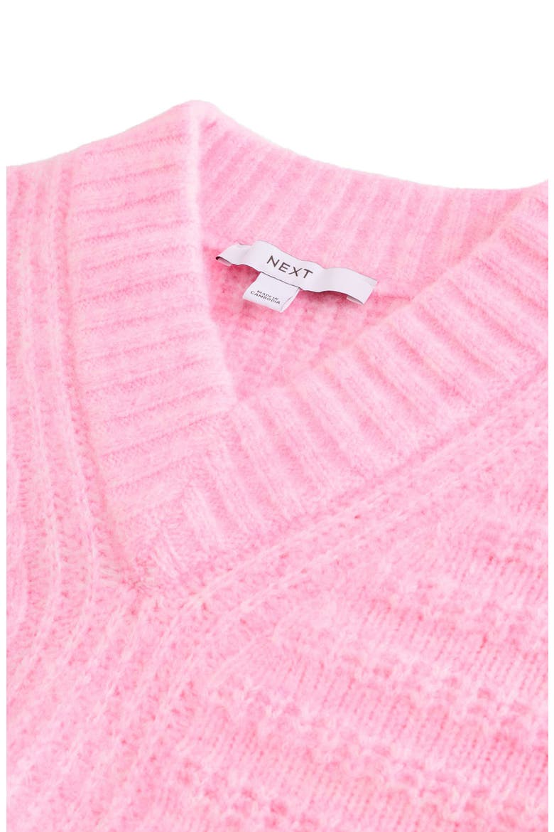 V-Neck Ribbed Sweater, Alternate, color, PINK