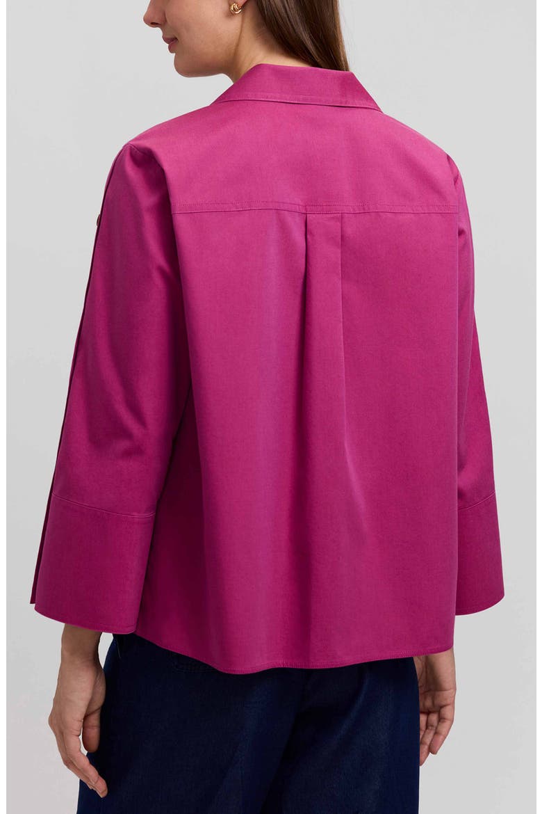 Lainey Button Accent Cotton Popover Top, Alternate, color, POMEGRANATE PINK