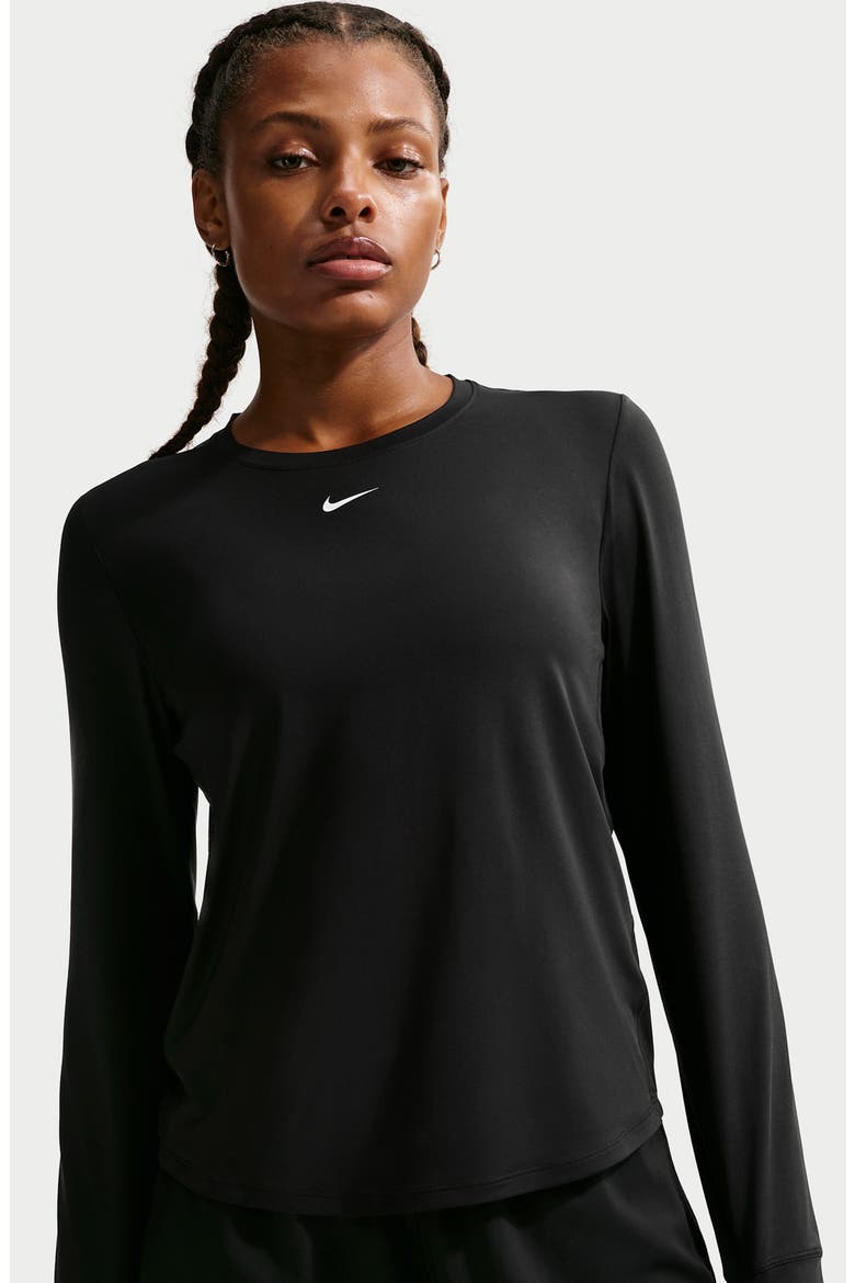 One Classic Dri-FIT Long Sleeve Training Top, Alternate, color, 013 BLACK/WHITE