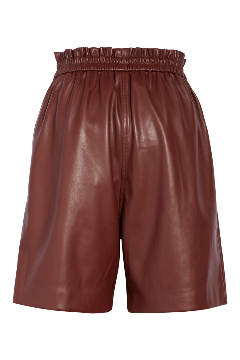Pantas Faux Leather Walking Shorts, Alternate, color, BORDEAUX