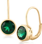 CZ by Kenneth Jay Lane 5 cttw Round Bezel Cubic Zirconia Lever Back Earrings
