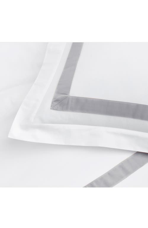 Boll & Branch Signature Hemmed Duvet Set In White/pewter