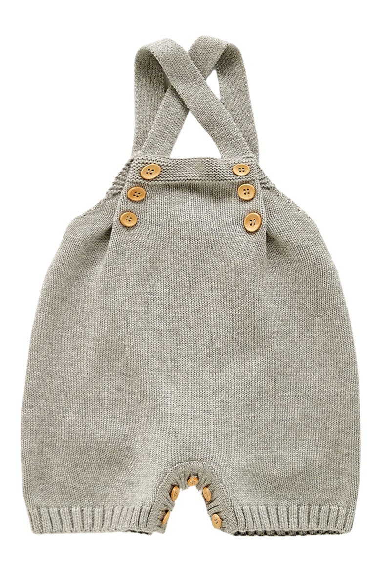 Spencer Knit Cotton Romper, Main, color, GRAY