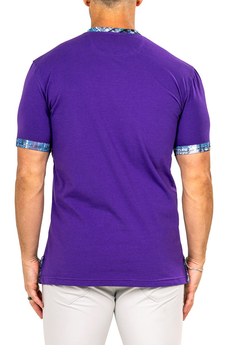 Edison Marthyr0006 Purple Cotton V-Neck T-Shirt, Alternate, color, PURPLE