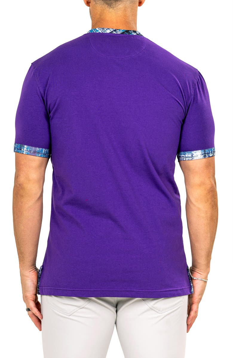 Maceoo Edison Marthyr0006 Purple Cotton V-Neck T-Shirt, Alternate, color, 