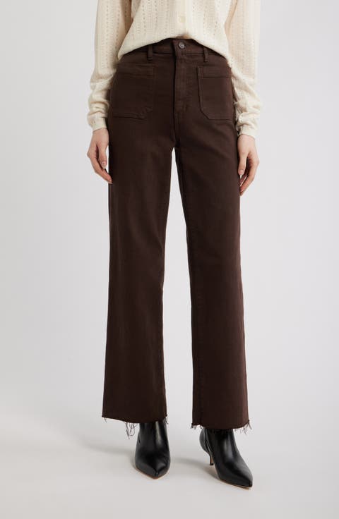 The Anchor High Waist Raw Hem Wide Leg Jeans