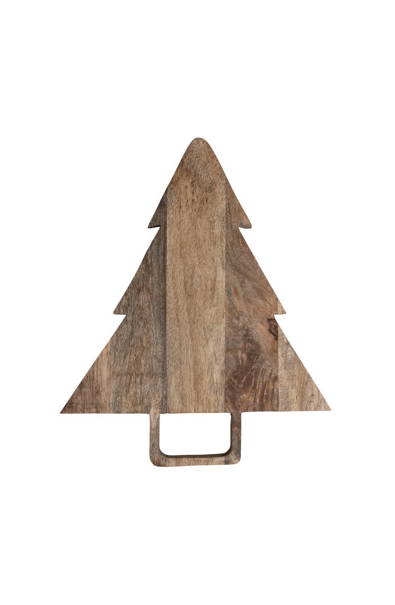 Storied Home Mango Wood Tree-Shaped Cheese/Cutting Board with Handle, Natural, Main, color,